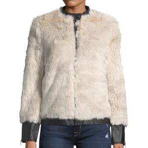 NWT Love Token Faux Fur Crop Moto Jacket M